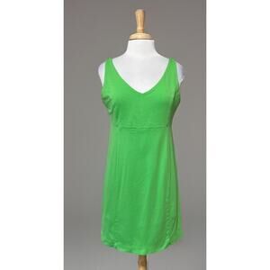 New York Co Womens L Kelly Green Dress Sleeveless Cotton Ponte Knit Sheath